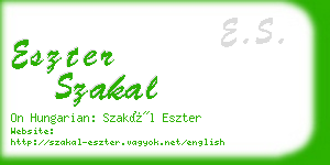 eszter szakal business card